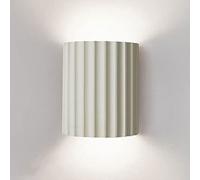 qudkdhs WDDJP - Applique Murale Moderne en Terre Cuite, nervurée, cylindrique cannelée, Minimaliste, luminaire d'intérieur pour Chambre à Coucher, Salon, Couloir (Blanc)