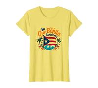 Que Bonita Bandera : Puerto Rico Pride Tropical Theme T-Shirt, Femme, Citron, 3XL