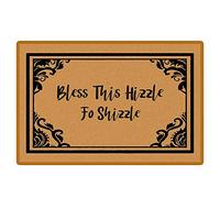 Que Dieu Bénisse Ce Hizzle Fo Shizzle Paillasson Durable Paillasson Exterieur Anti-Salissures Tapis De Bain pour Accessoires Maison Intérieur Chambre 40 X 60Cm