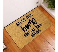 Que Dieu Bénisse Cette Maison Et Tous Ceux Qui Y sont Venus Tapis De Bain Anti-Poussière Paillasson Antidérapant Absorbant Tapis De Porte pour Entrée Intérieur Extérieur 40 X 60Cm