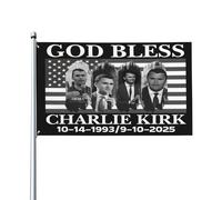 Que Dieu bénisse Charlie Kirk Repose en paix Drapeaux Charlie Kirk 3x5 pieds Drapeaux Bannière de décoration avec œillets