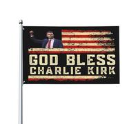 Que Dieu bénisse Charlie Kirk Repose en paix Drapeaux Charlie Kirk 3x5 pieds Drapeaux Bannière de décoration avec œill