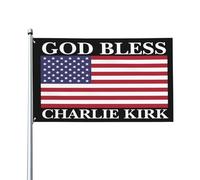 Que Dieu bénisse Charlie Kirk Repose en paix Drapeaux Charlie Kirk 3x5 pieds Drapeaux Bannière de décoration avec œillets
