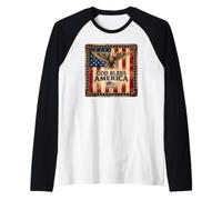 Que Dieu bénisse l'Amérique à l'américaine Manche Raglan