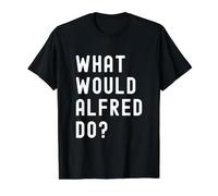 Que Ferait Alfred? T-Shirt Graphique avec Valeur, Homme, Noir, XL