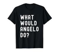 Que Ferait Angelo? T-Shirt Graphique avec Valeur, Homme, Noir, L