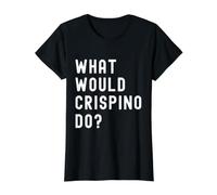 Que Ferait Crispino? T-Shirt Graphique avec Valeur, Femme, Noir, M