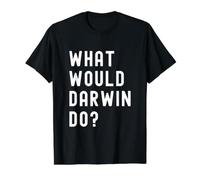 Que Ferait Darwin? T-Shirt Graphique avec Valeur, Homme, Noir, S