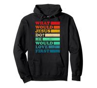 Que ferait Jésus, il aimerait en Premier ! WWJD Half Vintage Sweat à Capuche