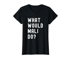 Que Ferait Mali? T-Shirt Graphique avec Valeur, Femme, Noir, L