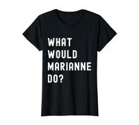 Que Ferait Marianne? T-Shirt Graphique avec Valeur, Femme, Noir, L