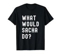 Que Ferait Sacha? T-Shirt Graphique avec Valeur, Homme, Noir, S