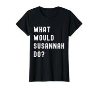 Que Ferait Susannah? T-Shirt Graphique avec Valeur, Femme, Noir, L