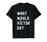 Que Ferait Víctor? T-Shirt Graphique avec Valeur, Homme, Noir, M