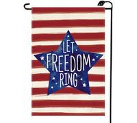 Que La Liberté Résonne Patriotiquement Drapeau De Jardin Solide Garden Flag Résistant Aux Intempéries Bannière Pour Vacances Cour Jardin 30X45Cm