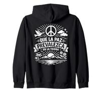 Que La Paz Prevalezca Panneau de Paix Espagnol Colombe Coucher de Soleil Vintage Sweat à Capuche