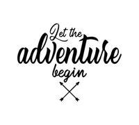 Que l'aventure commence ! Citations inspirantes Stickers muraux 51x67.9cm Auto-adhésif Noir