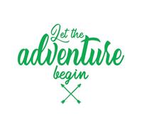 Que l'aventure commence ! Citations inspirantes Stickers muraux 51x67.9cm Stickers pour vitres Vert