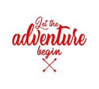 Que l'aventure commence ! Citations inspirantes Stickers muraux 68x90.5cm Embellissement mural Rouge