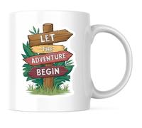 Que L'Aventure Commence ! (Message De Motivation) Tasse À Café Avec Poignée Tasse Porcelaine Tasses Pour Lait Eau Homme 330Ml
