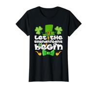 Que Les manigances commencent, Bonne fête de la Saint-Patrick Irlandaise T-Shirt Graphique avec Valeur, Femme, Noir, M