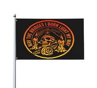 Que les ponts que je brûle éclairent mon chemin - Drapeau crâne gothique 3x5 - Panneau de jardin - Bannières
