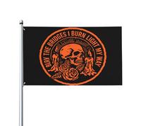 Que les ponts que je brûle éclairent mon chemin - Drapeau crâne gothique 3x5 - Panneau de jardin - Bannières