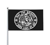 Que les ponts que je brûle éclairent mon chemin - Drapeau crâne gothique 3x5 - Panneau de jardin - Bannières
