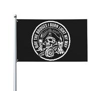 Que les ponts que je brûle éclairent mon chemin - Drapeau crâne gothique 3x5 - Panneau de jardin - Bannières