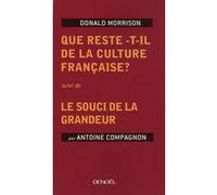 Que reste-t-il de la culture française ?/Le souci de la grandeur Donald Morrison (Auteur), Antoine Compagnon (Auteur), Michel Bessières (Traduction)