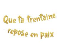 Que ta trentaine repose en paix Bannière de Paillettes d'Or Bannière d'Anniversaire de 30 ans Décorations d'Anniversaire pour l'intérieur et l'extérieur Fête à Thème