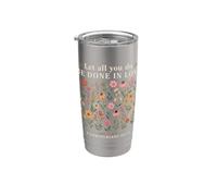 Que tout ce que vous faites soit fait dans l'amour Christian Wildflowers Faith Gobelet isotherme en acier inoxydable double paroi