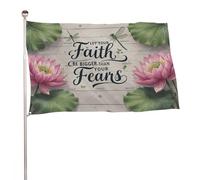 ??Que votre foi soit plus grande que vos peurs?? Bannière décorative extérieure durable de 1,2?m x 1,8?m, drapeaux de bienvenue pour patio, drapeaux de jardin de printemps