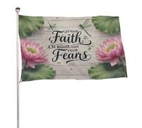 ??Que votre foi soit plus grande que vos peurs?? Bannière décorative extérieure durable de 2?x?3?pieds, drapeaux de bienvenue pour patio, drapeaux de jardin de printemps