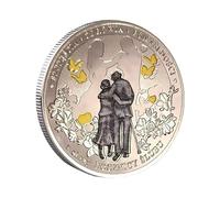 QUEAMBLER Pièce d'amour pour toujours amour et bonheur - Plaqué argent - Pologne - Cadeau romantique - Pièce de collection pour anniversaire de mariage