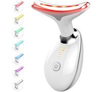 Queath Appareil Anti Rides Visage,Appareil de Beauté,3 Modes cou Appareil de Raffermissement du Visage,Appareil EMS 45°C Lifting Visage En Raffermissement et Lifting,Smart LED Massage Visage