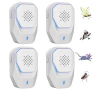 Queath Répulsif à ultrasons électromagnétique efficace, anti-moustiques, répulsif à moustiques, souris, fourmis, mouches, araignées, cafards, 100 % professionnel et efficace (pack 4)