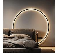 QUEAWOQ Applique Murale d'intérieur, Applique Murale Circulaire à LED, Applique Murale Moderne et Minimaliste câblée 3000K/4500K/6500K, Applique Murale Grand Cercle à intensité Variable, Lampes