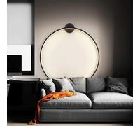 QUEAWOQ Applique Murale d'intérieur, Applique Murale Circulaire à LED, Applique Murale Moderne et Minimaliste câblée 3000K/4500K/6500K, Applique Murale Grand Cercle à intensité Variable, Lampes
