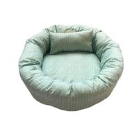 QUEAWOQ Lits pour animaux de compagnie Lit carré doux pour chien Maison pour chat Petite moyenne Tapis rond pour chiot Coussin de niche pour chat Fournitures pour chien Tapis de lit (couleur : vert,