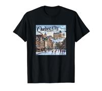 Québec Canada T-Shirt Graphique avec Valeur, Homme, Noir, XL