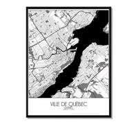 Quebec carte ville city map n&b