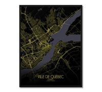 Quebec carte ville city map nuit
