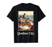 Québec City Canada Château Historique Frontenac Art rétro T-Shirt