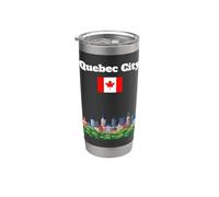 Québec City souvenir ville skyline Canada voyage drapeau canadien Gobelet isotherme en acier inoxydable double paroi