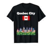 Québec City Souvenir Ville Skyline Canada Voyage Drapeau Canadien T-Shirt