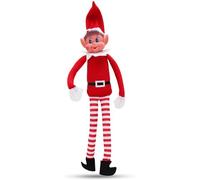 Quebec Créateurs de malicieux de Noël : petit assistant du Père Noël coquin avec corps doux, visage en vinyle et poignée auto-agrippante - Elfe de Noël amusant pour jouer en famille (garçon elfe)