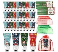 Queekay Crèmes pour les Mains de Noël Mini Lotion pour Mains Sèches et Gercées pour Voyage Coffret de Cadeau pour Femme Employés Collègues Enseignants(12)