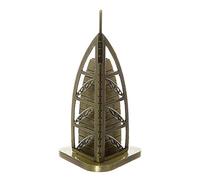Queemie® Bronze Dubaï Burj Al Arab Modèle Métal Statue Bâtiment Célèbre Réplique Figurine de Collection Sculpture pour Salon Décor À La Maison Cadeaux Personnalisés Souvenir, 6,3 Pouces