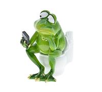 Queemie® Grenouille Assise sur Toilettes Figurine, Penseur Grenouille Statue, Personnalisée Animaux Mascotte Grenouilles Résine Collection Figurines pour Bureau à Domicile Salle de Bain Jardin Décor